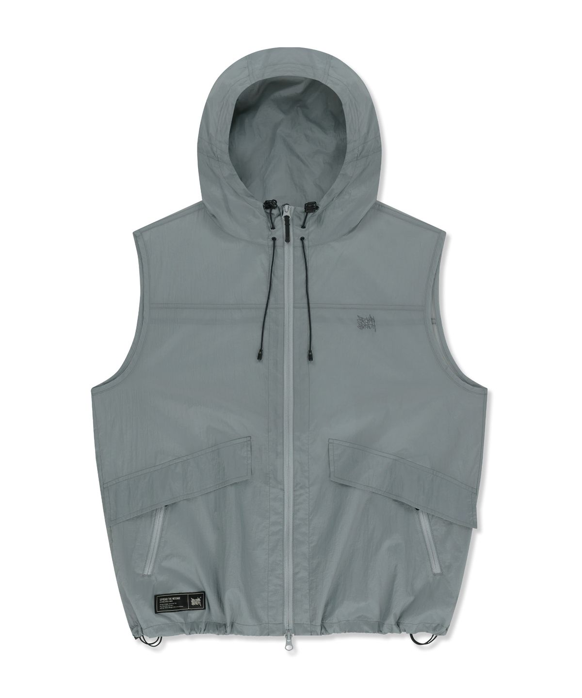 브라운브레스(BROWNBREATH) NYLON WASHER HOODED VEST - LIGHT GREY