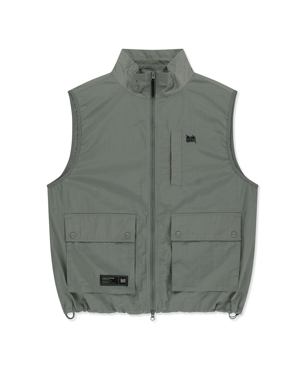 브라운브레스(BROWNBREATH) STAND COLLAR VEST - KHAKI