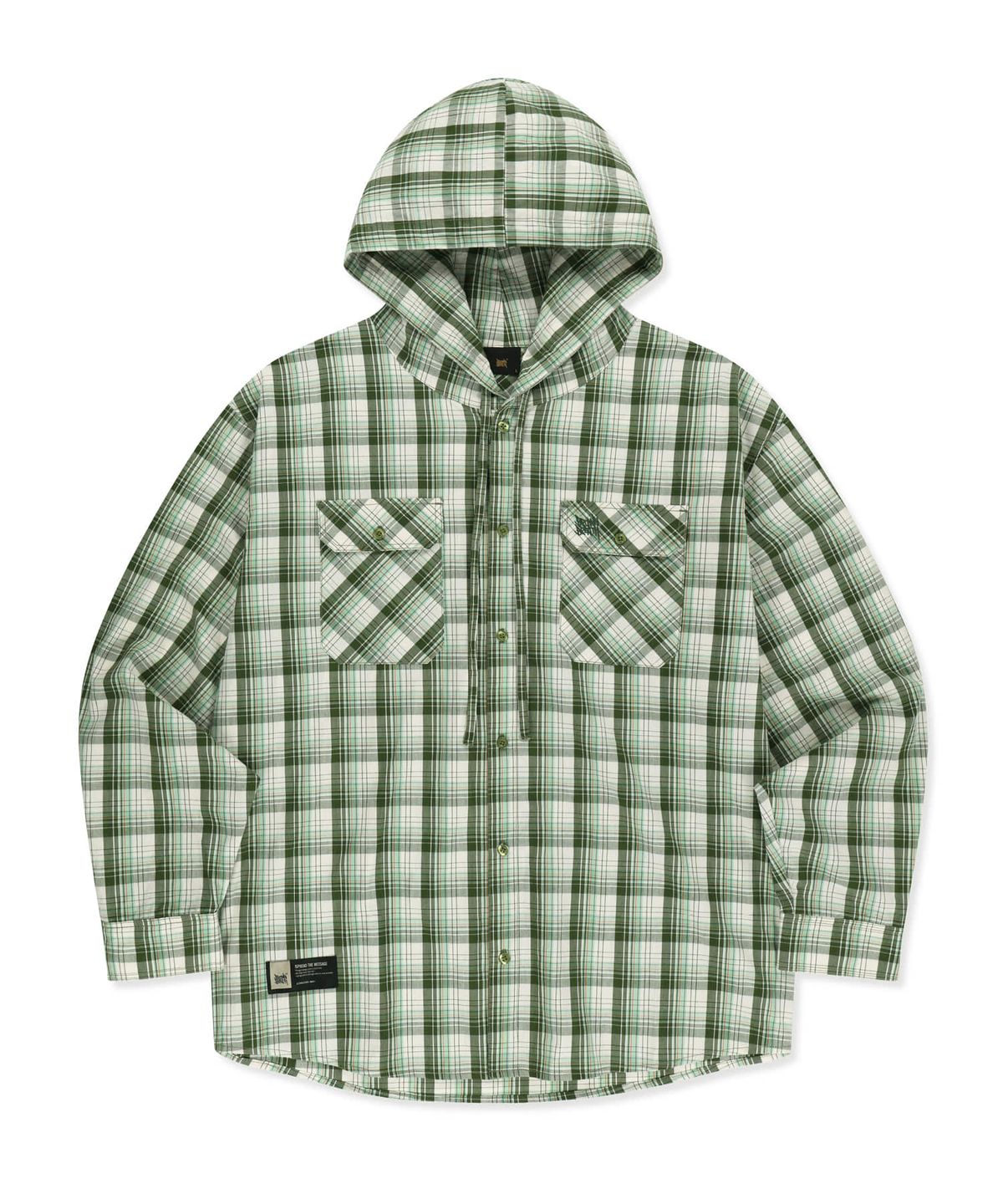 브라운브레스(BROWNBREATH) CHECK HOOD SHIRTS - GREEN