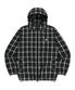 CHECK TAG HOOD ZIP UP SHIRTS - BLACK