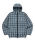 CHECK TAG HOOD ZIP UP SHIRTS - BLUE