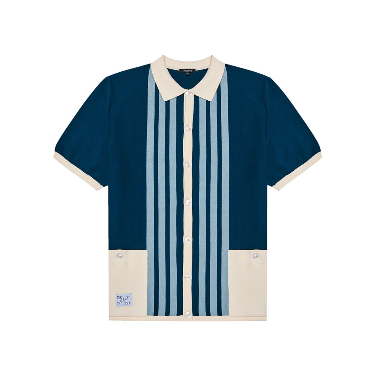 말본 골프(MALBON GOLF) [VACATION CLUB] 가비아노 니트 버튼업 TEAL BLUE (MAN)