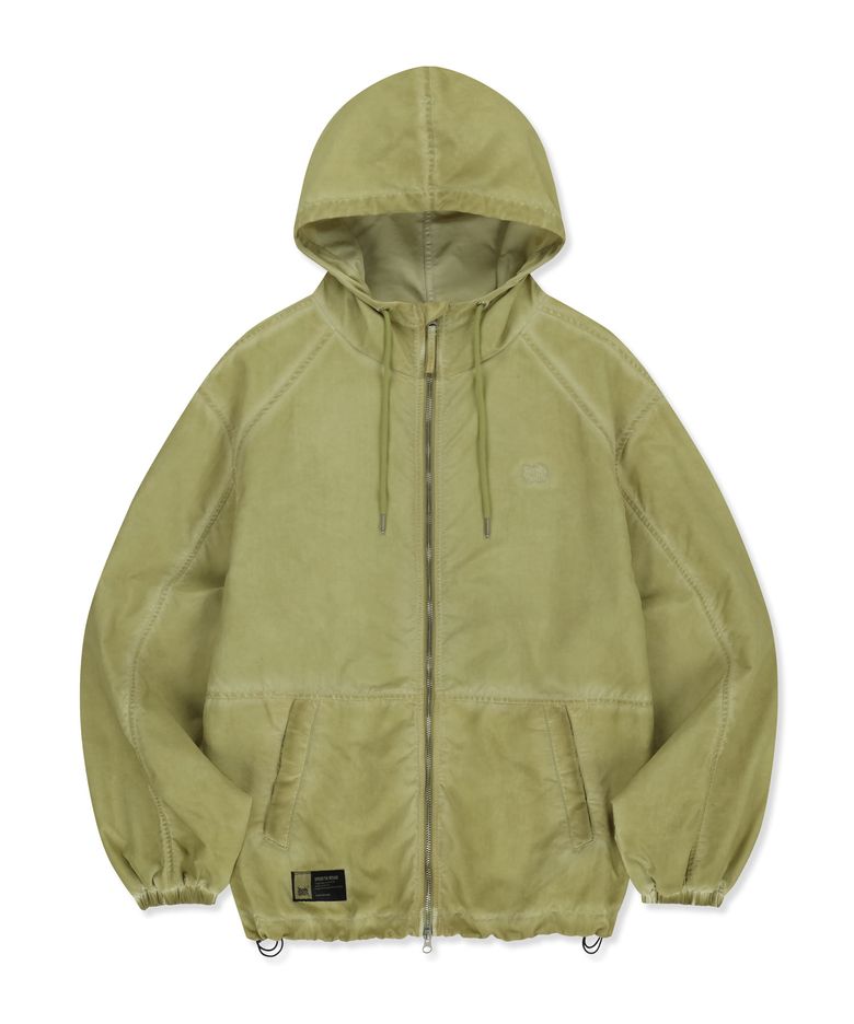 PIGMENT WASHED WINDBREAKER JACKET - YELLOW