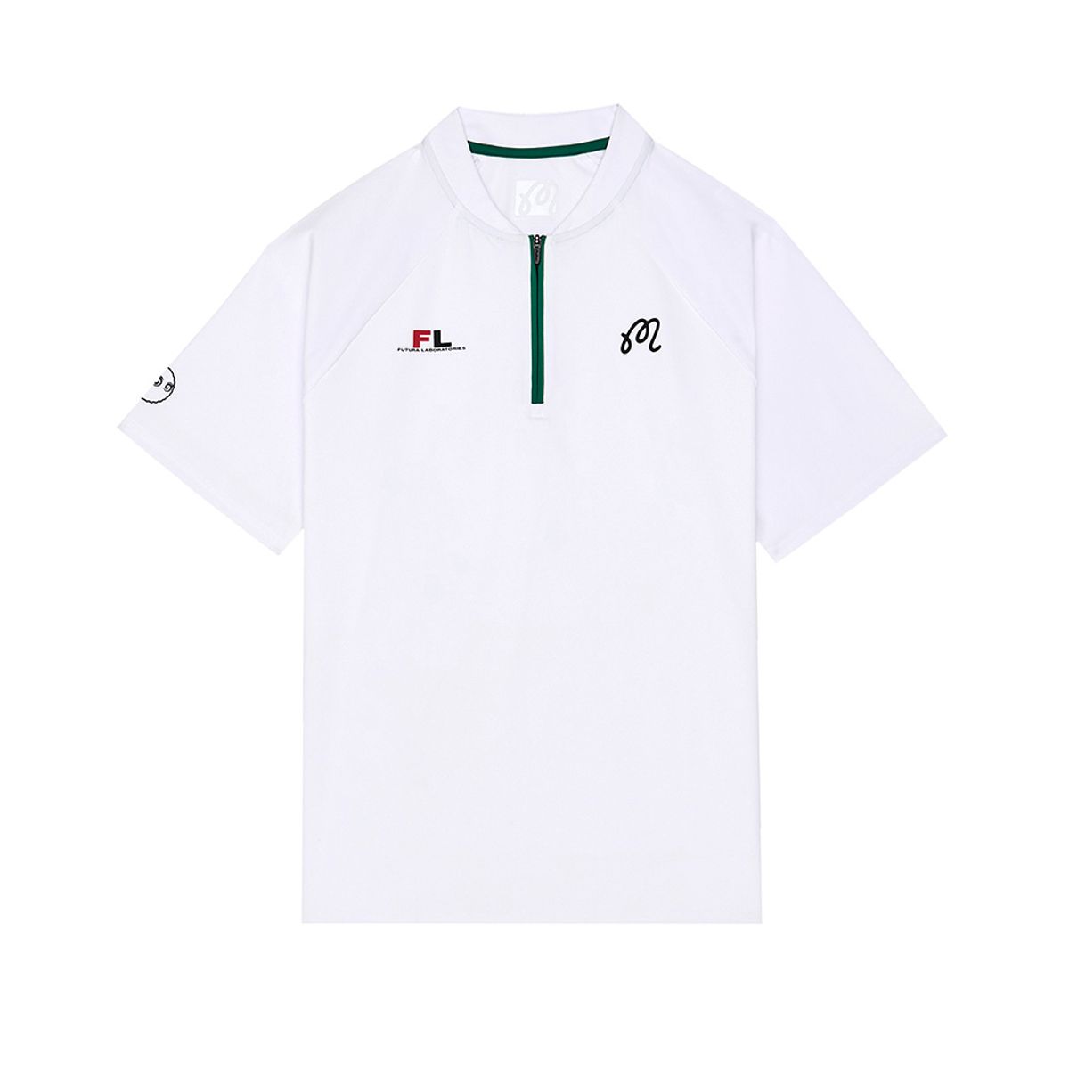 말본 골프(MALBON GOLF) [FUTURA] 쿼터집 래글런 블레이드 폴로 티셔츠 WHITE (MAN)