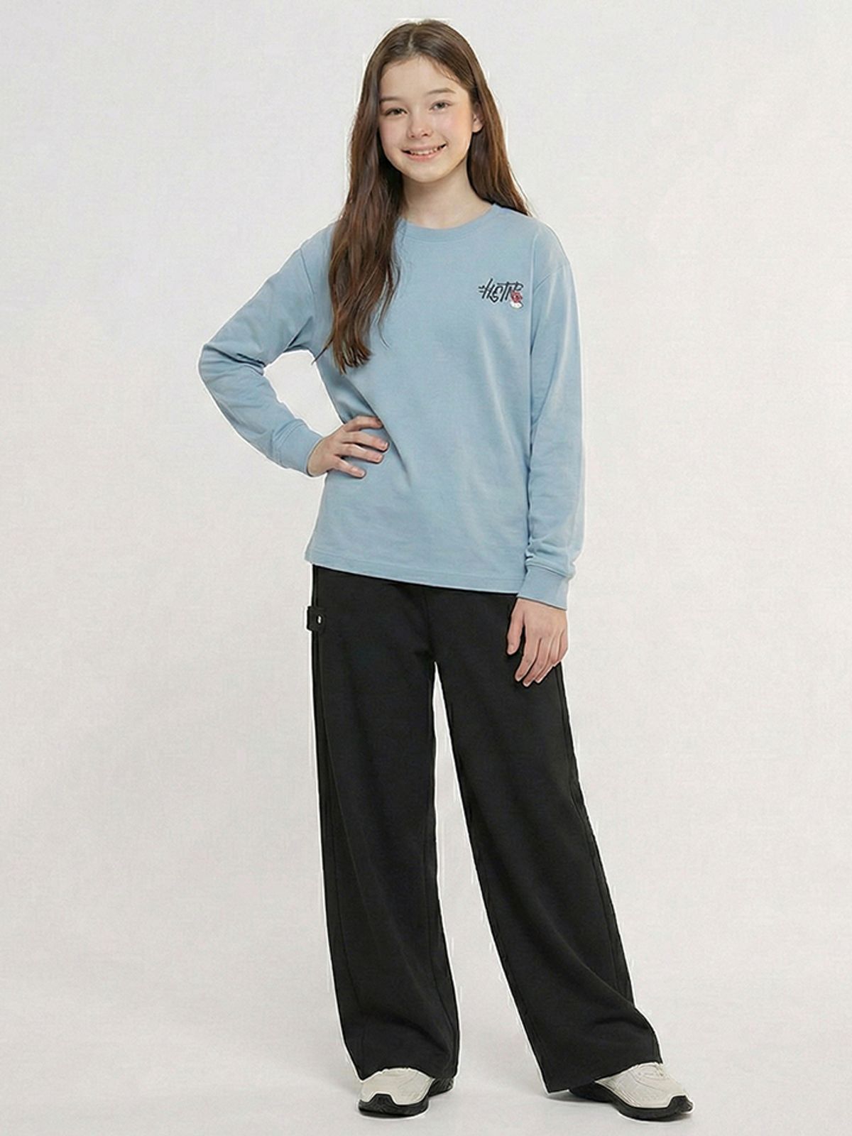행텐 틴즈(HANGTEN TEENS) 틴즈 여아 스트링 스냅 와이드팬츠_100(14570-138-403-31)