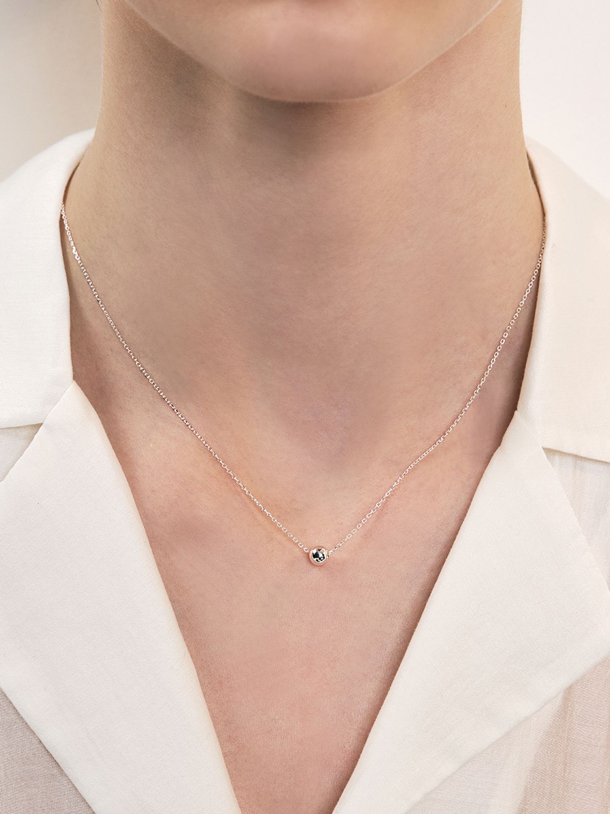 헤이(HEI) [sv925] clean 5mm ball necklace