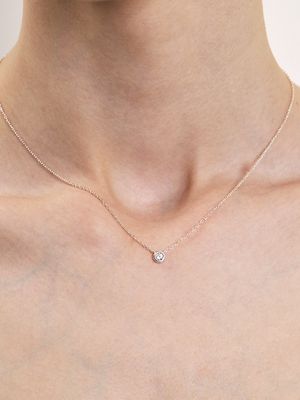 [sv925] solo bezel round necklace