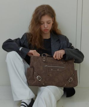 ANC STUD  RING BAG_BROWN