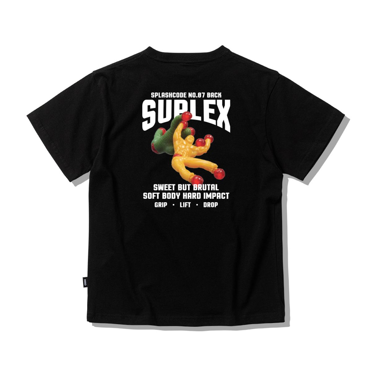 스플래시코드 키즈(SPLASHCODE KIDS) 키즈 반팔 티셔츠 블랙 - 백 수플렉스(Back Suplex)