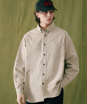 더프 오버핏 워싱코튼 셔츠 베이지 SMLS7855