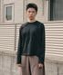사이드 헨리 넥 롱 슬리브 [블랙]
