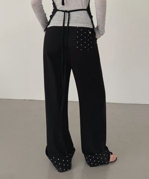 벨코 도트 롤업 롱 스웻 팬츠