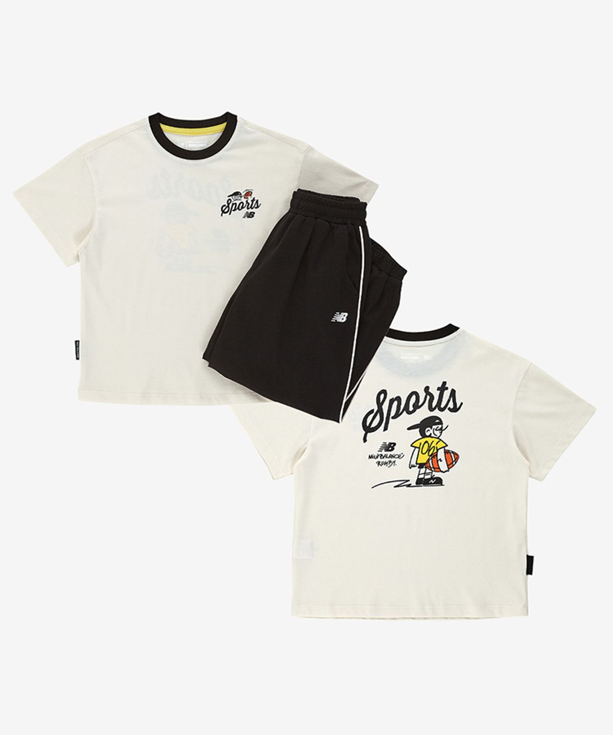 뉴발란스 키즈(NEWBALANCEKIDS) Ready Set Rugby_아동 반팔티 + 하렘팬츠 셋업 NK9YG2414U19