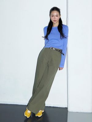 크런키 절개 와이드 슬랙스