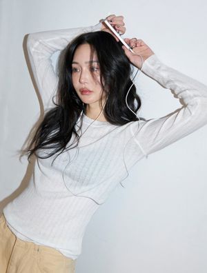 시스 썸머울 리브드 니트(아이보리)