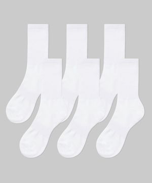 라이트웨이트 크루 삭스 5팩 [화이트]