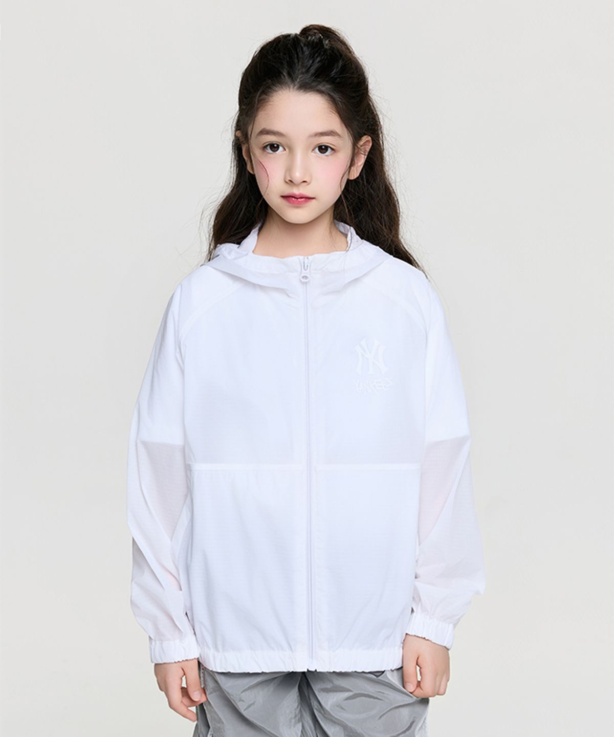 엠엘비 키즈(MLB KIDS) 스트릿 메가 립스탑 초경량 바람막이 NY (White)