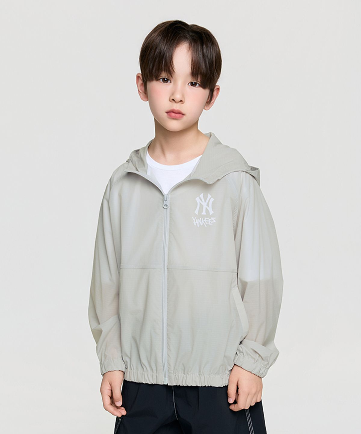 엠엘비 키즈(MLB KIDS) 스트릿 메가 립스탑 초경량 바람막이 NY (Grey)