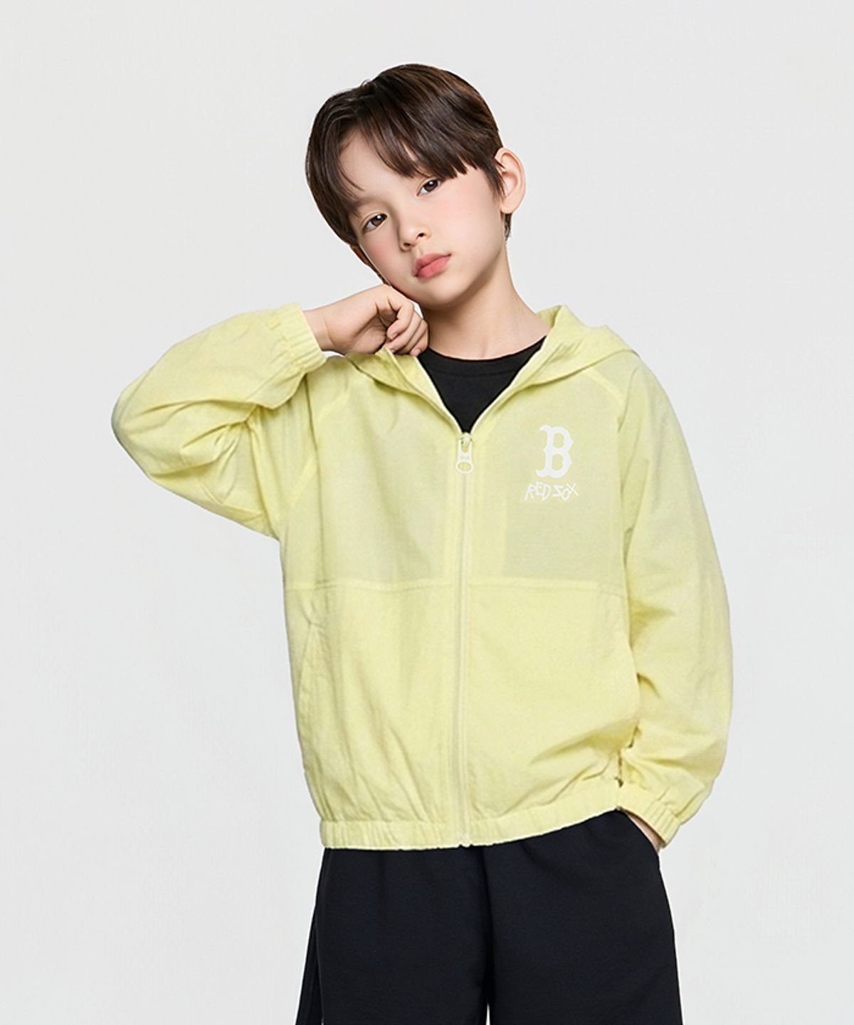 엠엘비 키즈(MLB KIDS) 스트릿 메가 립스탑 초경량 바람막이 BOS (L.Yellow)