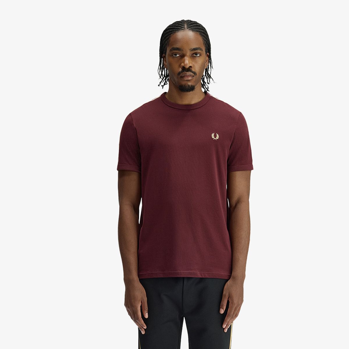 프레드페리(FRED PERRY) [Sport] 컨트라스트 테잎 링어 티셔츠 - 옥스블러드/샴페인 AFPM2614613-69A