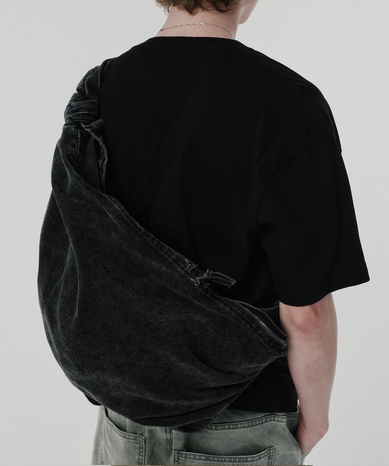 WASHED HOBO BAG [BLACK]