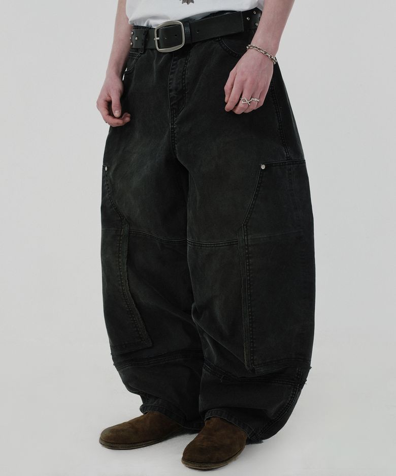 SIDE PANEL PANTS [BLACK]