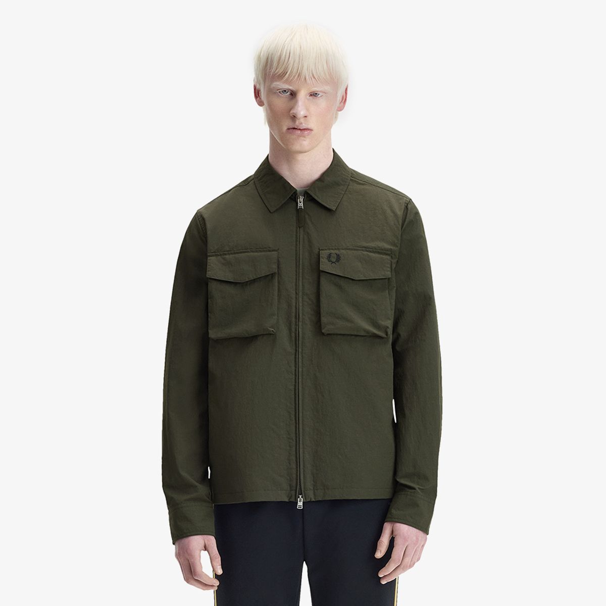 프레드페리(FRED PERRY) [Sport] 립스탑 포켓 오버셔츠 - 헌팅 그린 AFPM2612402-408