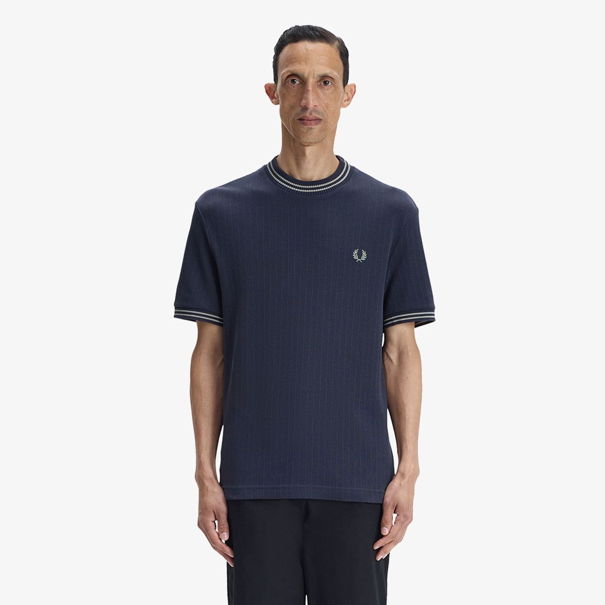 프레드페리(FRED PERRY) [Sharp] 립 저지 티셔츠 - 네이비 AFPM2618679-608