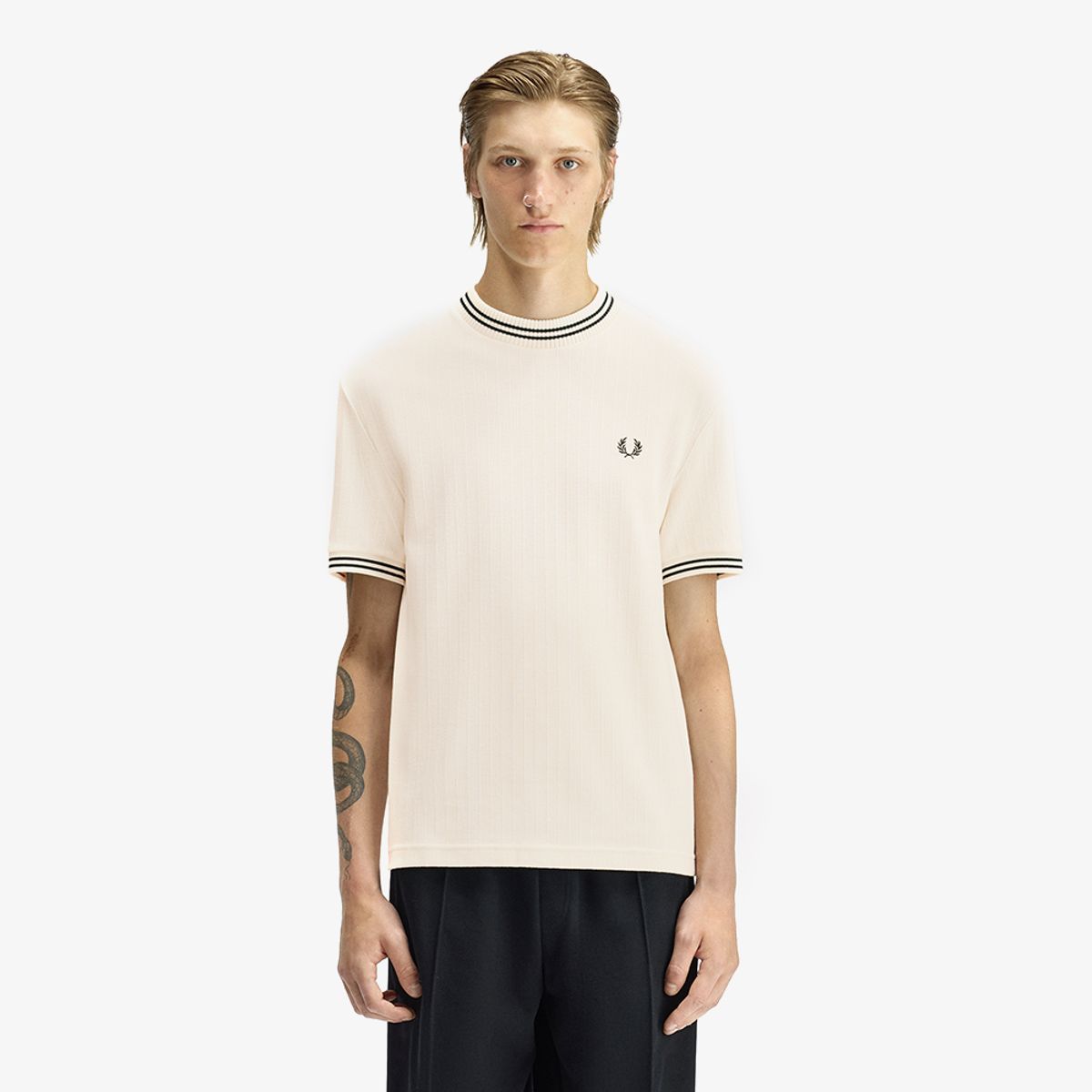 프레드페리(FRED PERRY) [Sharp] 립 저지 티셔츠 - 에크루 AFPM2618679-30B