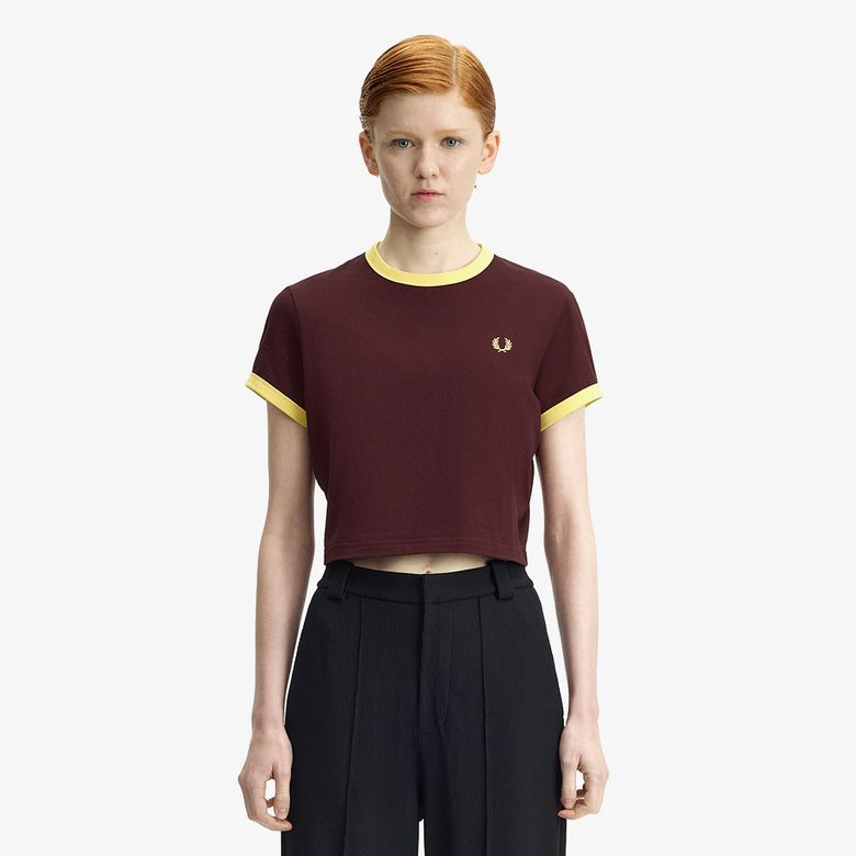 [womens] 크롭 링어 티셔츠 - 옥스 블러드 AFPF2619163-597