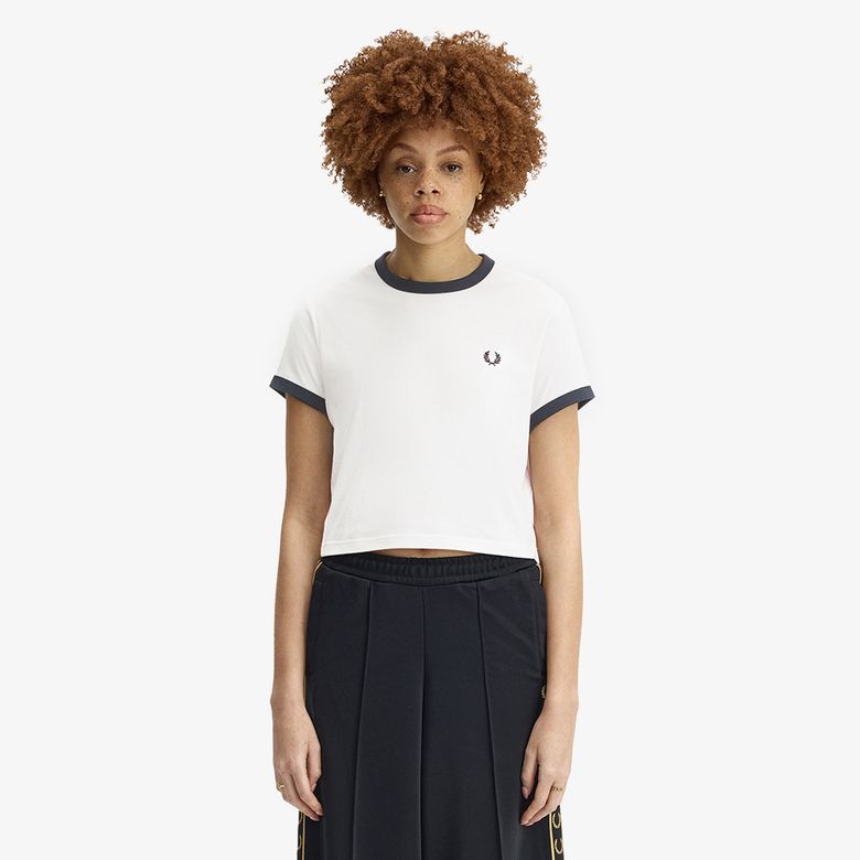 [womens] 크롭 링어 티셔츠 - 스노우 화이트 AFPF2619163-129