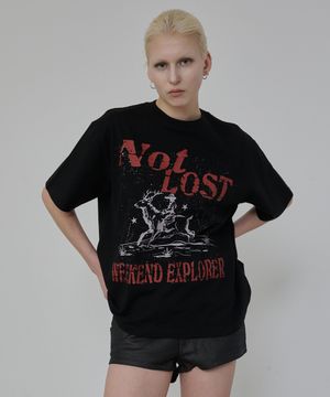 낫 로스트 그래픽 티셔츠 (블랙)
