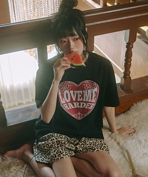 럽미하더 여성 오버핏 반팔 티셔츠