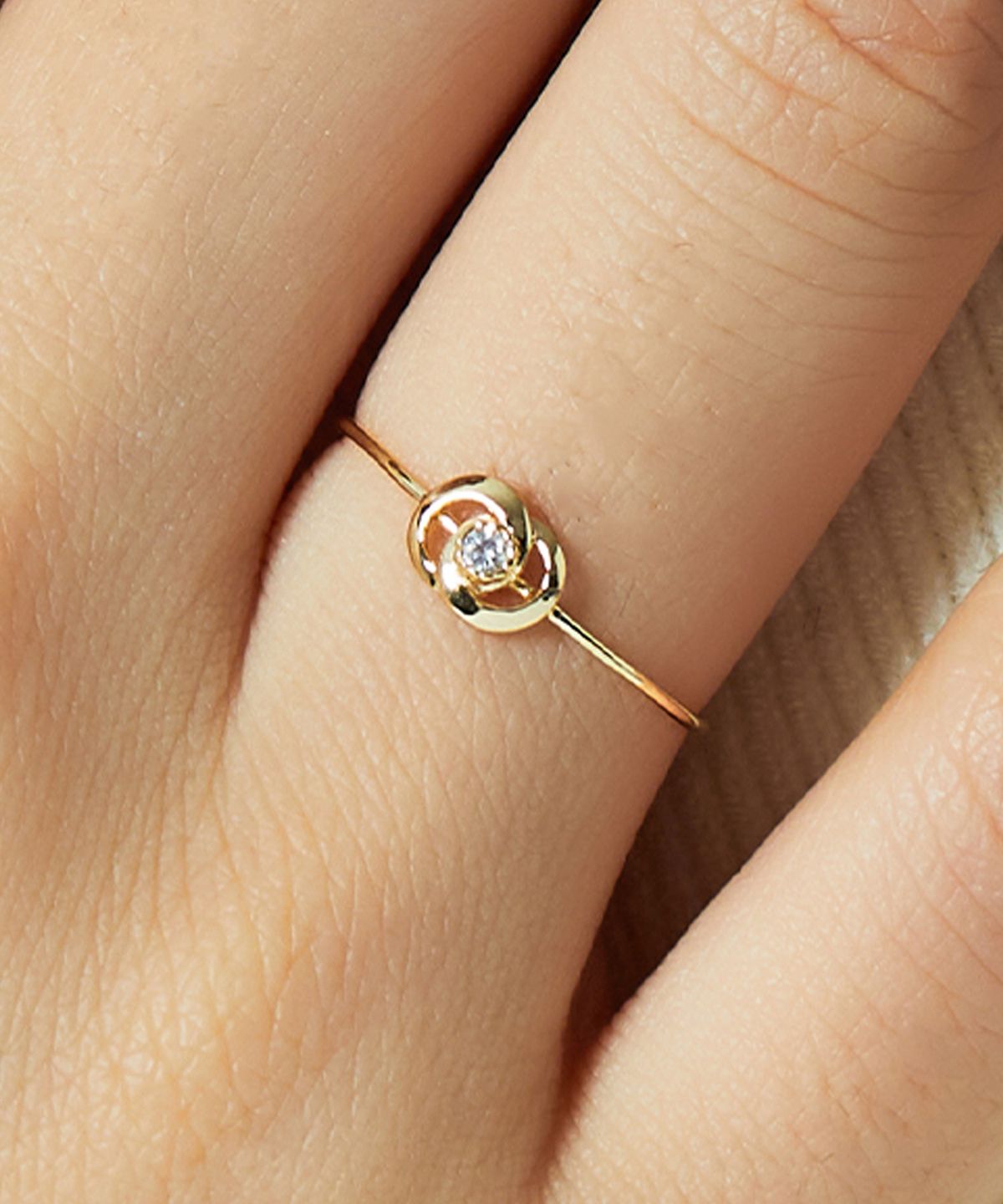엘렌쥬얼리(HELENE JEWELRY) 14K 더블 서클 큐빅 미스 링 금 실 반지