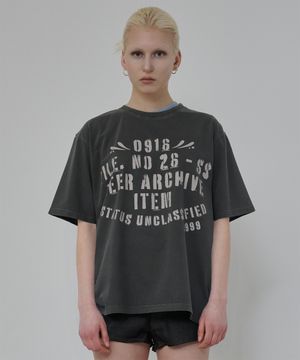 빈티지 인덱스 피그먼트 티셔츠 (차콜)