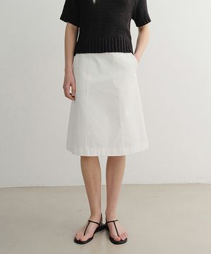 COTTON LINE SKIRT (WHITE)