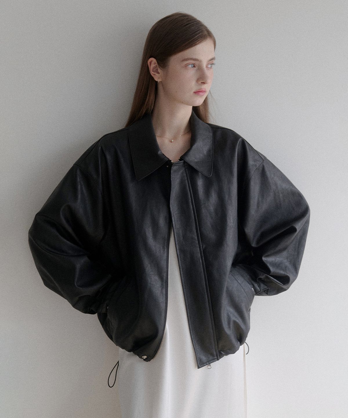 르나브(LENAV) les kara leather jacket (블랙)