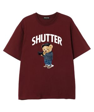 CAMERA BEAR 반팔 티셔츠 (SS035) 버건디