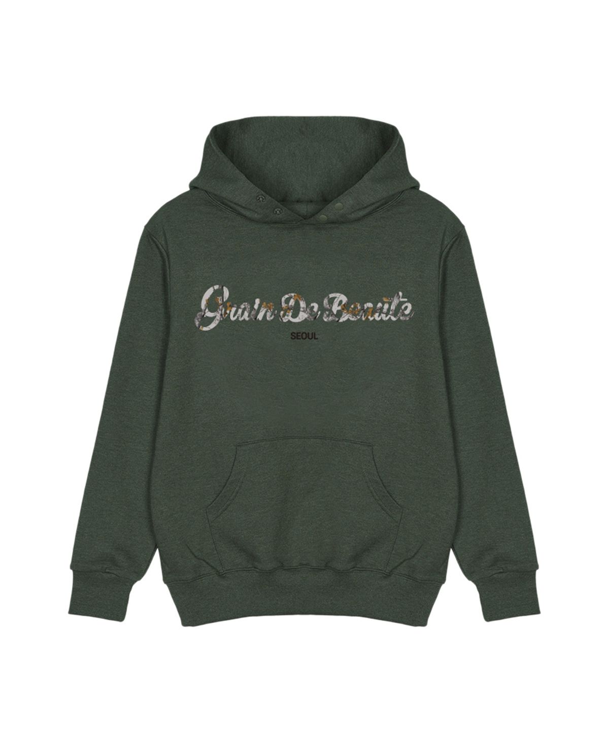 그랭드보떼(GRAIN DE BEAUTE) REAL THREE LOGO HOODY [GREEN]