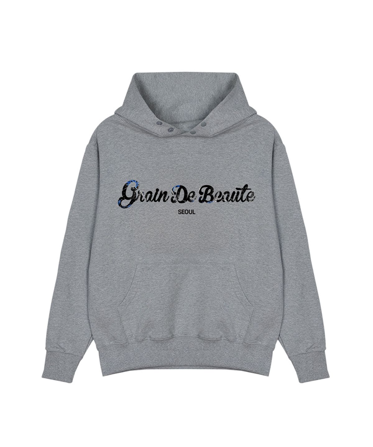 그랭드보떼(GRAIN DE BEAUTE) REAL THREE LOGO HOODY [GRAY]