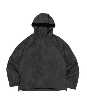 패턴 후드 윈드자켓 (차콜)