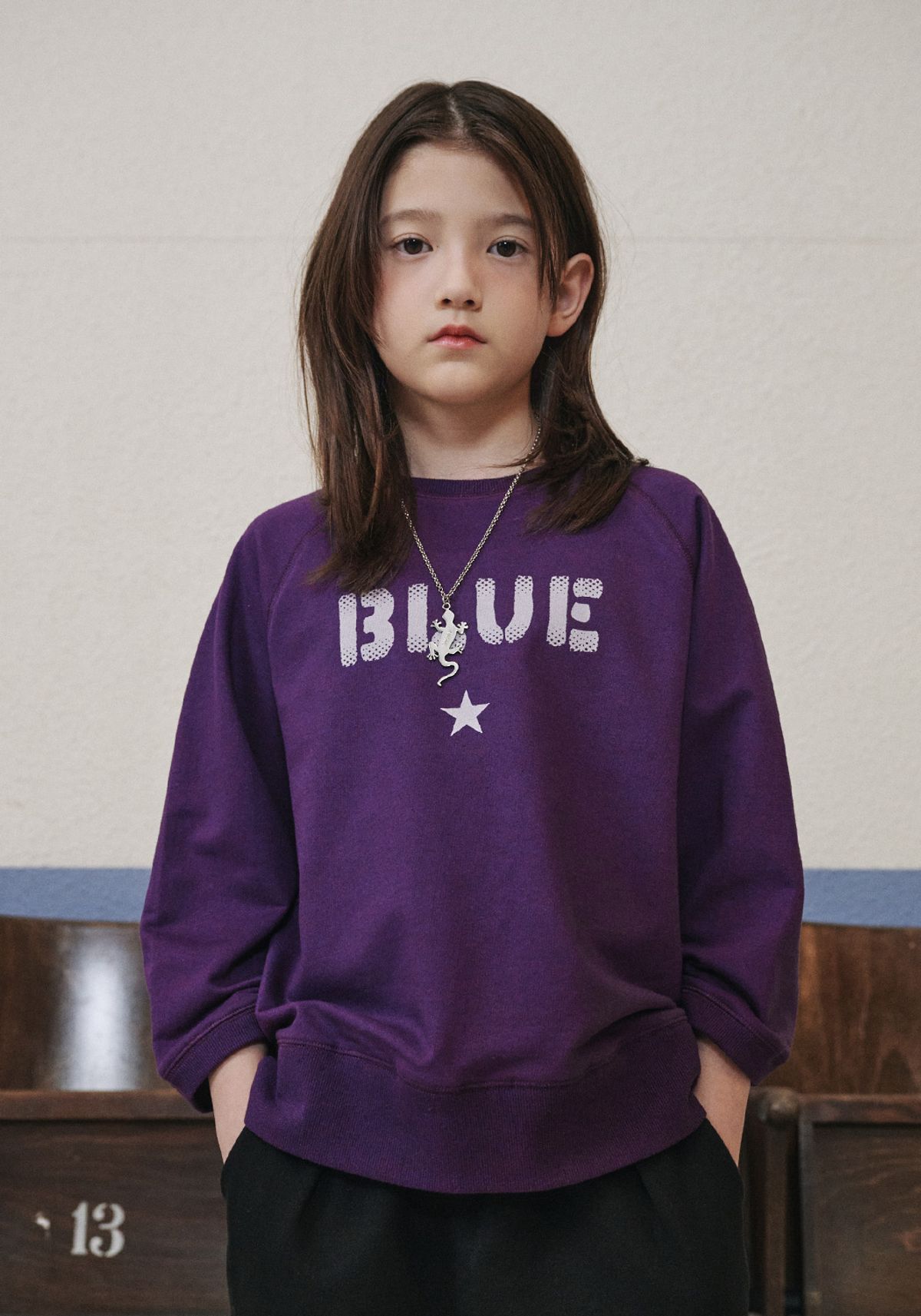 블루테일(BLUETAIL) AAA7TS04DV 다크바이올렛 7부 티셔츠