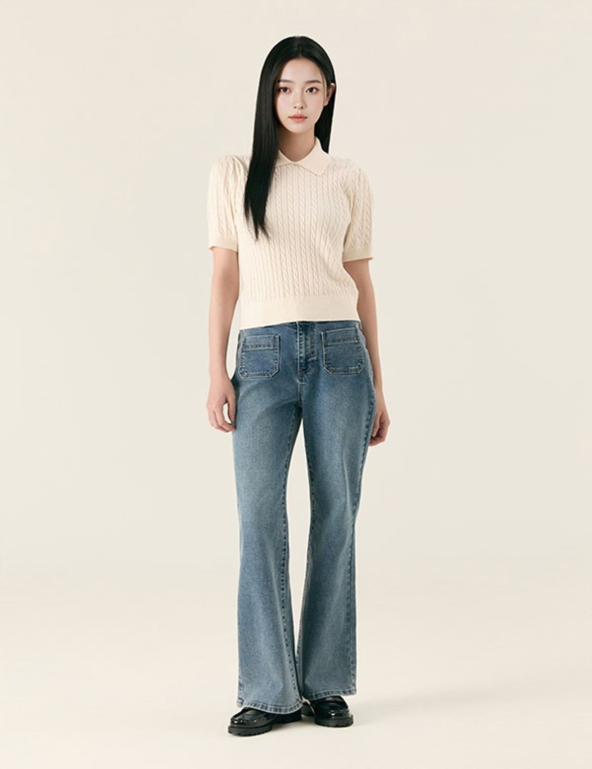 로엠(ROEM) 포켓 롱부츠컷 데님_RMTJG23G12