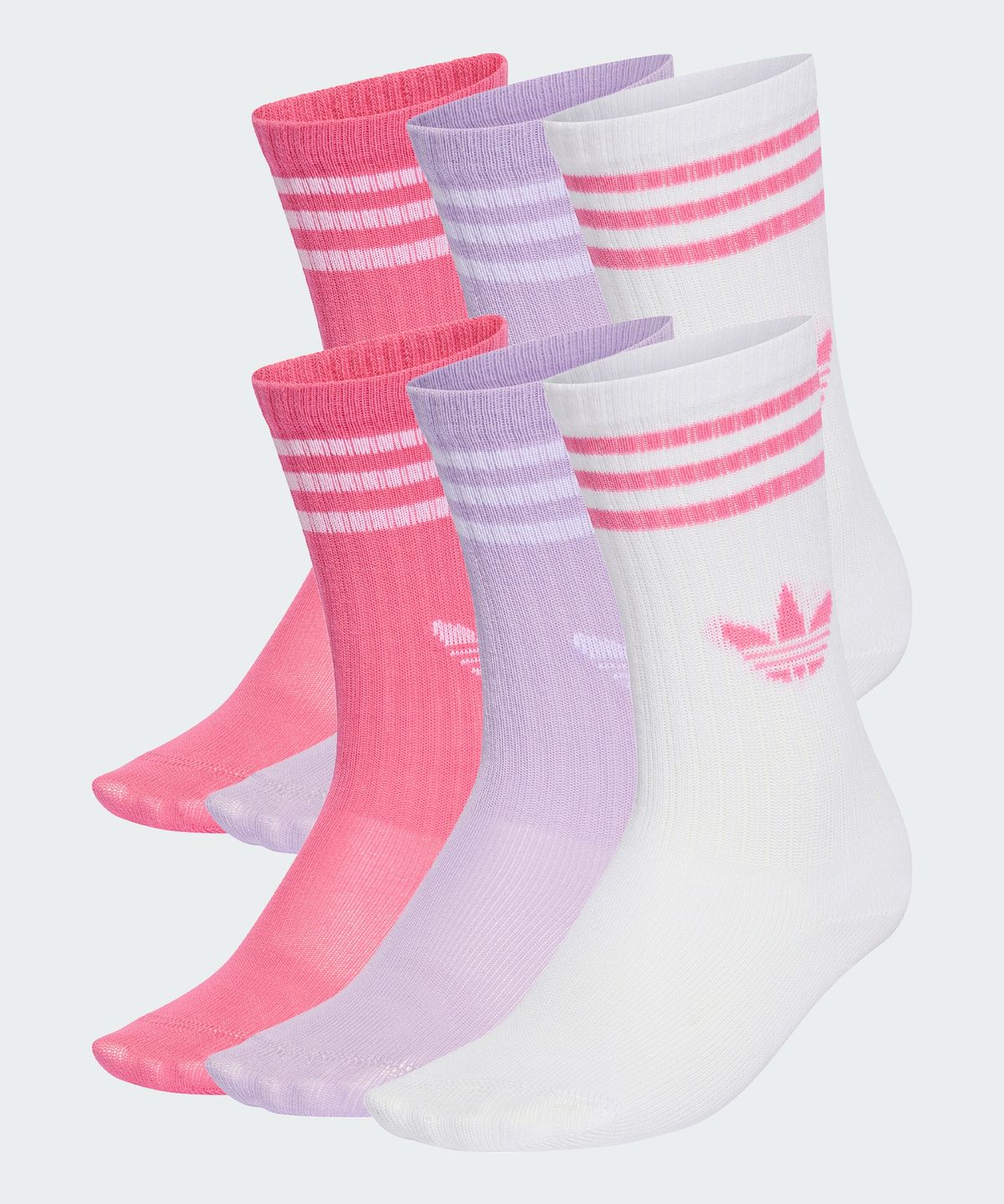 아디다스 키즈(ADIDAS KIDS) 3-스트라이프 크루 양말 6켤레 키즈 KD8425