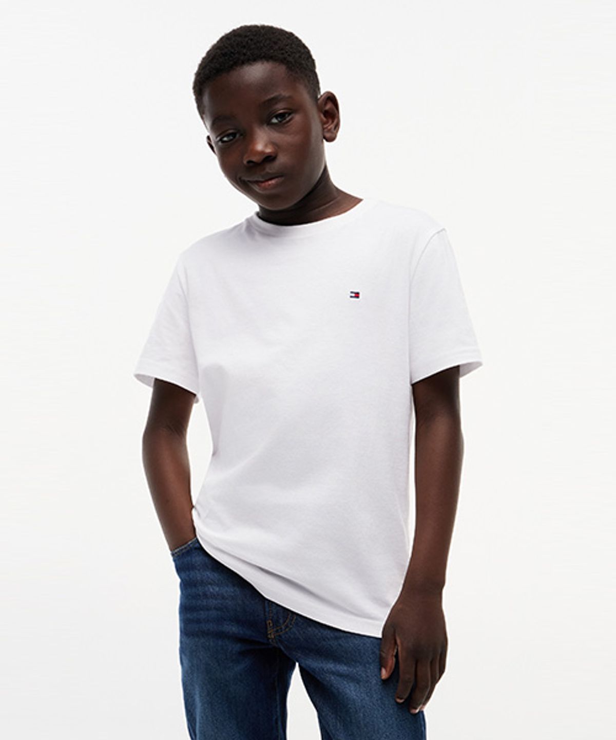 타미힐피거 키즈(TOMMY HILFIGER KIDS) 에센셜 아카이브핏 크루넥 티셔츠