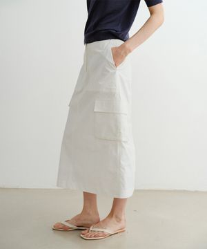 NYLON CARGO SKIRT (WHITE)