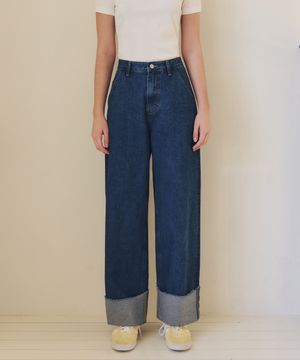 롤업 데님 팬츠 / 인디고