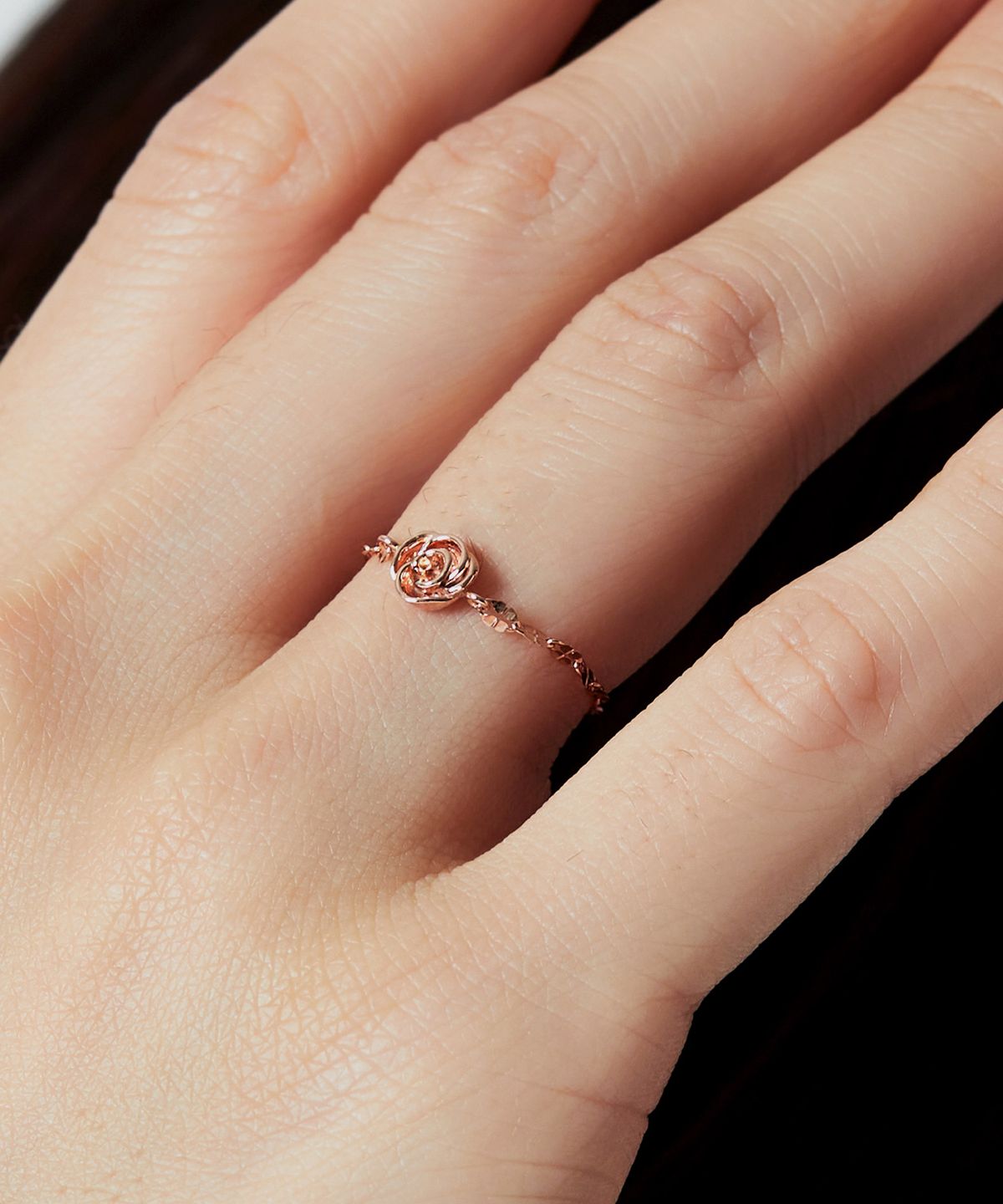 엘렌쥬얼리(HELENE JEWELRY) 14K 쉐리 클로버 로즈 플라워 체인 금 반지