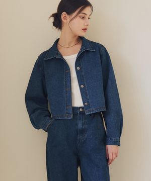 패치 데님 셔츠 자켓 / 인디고