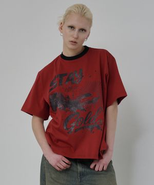 스테이 골드 그래픽 티셔츠 (레드)
